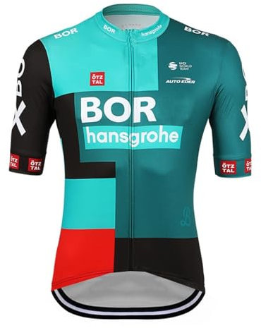 SGCIKER 2022 Herren World Tour Team BORAHansgrohe Radtrikot, kurzärmliges atmungsaktives Radtrikot MTB-Fahrrad Bekleidungs Hemd (S)