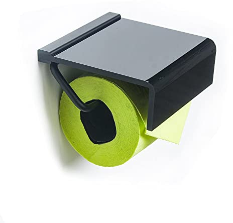 KLZUOPT Badezimmerregal Euro-Design-Papierhalter, bunter Acryl-Toilettenpapierhalter, schwarzer Papierrollenhalter, orangefarbenes Aluminium-Badezimmerzubehör (Color : Black)