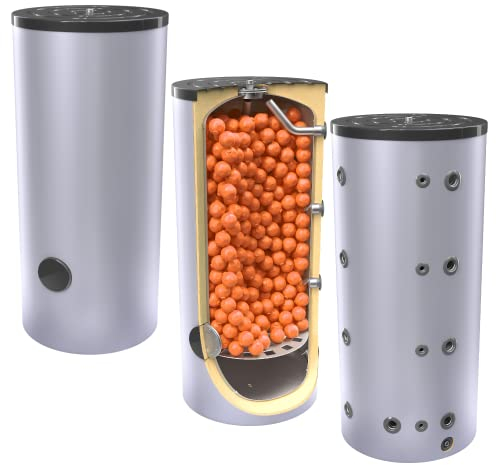 500L Hochleistung Hybrid, latenter, Pufferspeicher & 960 Kunststoffbälle, in denen das PCM - Phasenwechselmaterial verkapselt ist.