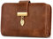 Faneam Portefeuille Femme Blocage RFID Portefeuilles en Cuir Petit Porte Monnaie avec Bracelet, Fermeture Eclair, 14 Emplacements de Cartes, Porte Carte Femme Cuir (Rétro Brun)