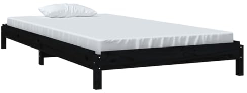 vidaXL Stapelbett Schwarz 80x200 cm Massivholz Kiefer