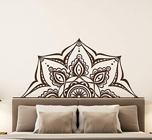 Vinyl Kunst Wandtattoos Schlafzimmer Wandaufkleber Vinyl Wohnkultur Wandtattoo Mandala Lotus Aufkleber 125X56 Cm