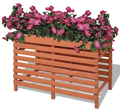 BUKSCYJS Fioriera, Orto Verticale Da Esterno,Serra Policarbonato,Vaso Per Piante Da Interno Adatto Per Giardino, Cortile, Interno, Balcone, Esterno100x50x71 Cm In Legno