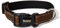 lionto Hundehalsband aus strapazierfähigem Nylon, Größe L, weiches gepolstertes Halsband für Hunde, 360° reflektierend & Klickverschluss, Metallring & Anpassung durch stufenlosen Schieber, braun