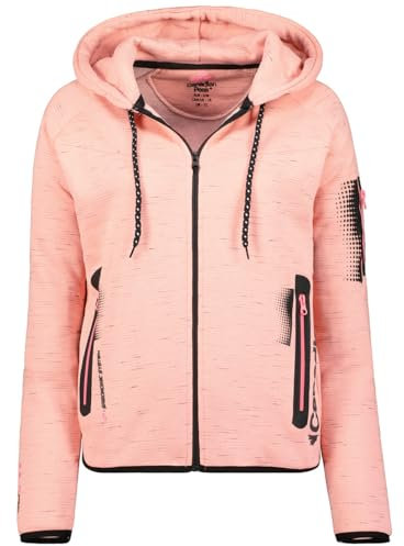 Canadian Peak Fanatic Lady - Sweat Femme Zip Capuche Poches - Sweatshirt Pull Manches Longues Chaud Hoodie Veste - Femmes Printemps Ete Automne Hiver (Rose Poudre S)