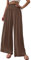 Cicy Bell Damen Hosen Gerade Locker Elastische Weite Beinhose Taille Palazzo Hose Mit Taschen Kaffee M