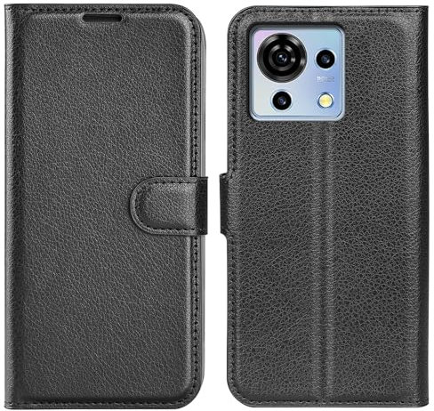 BOCTECH Cover per ZTE Blade V50 Vita 4G, Custodia a Libro Portafoglio in Pelle PU e Silione Morbido con Porta Carte, Magnetica e Supporto Flip Case Antiurto per ZTE Blade V50 Vita 4G, Nero