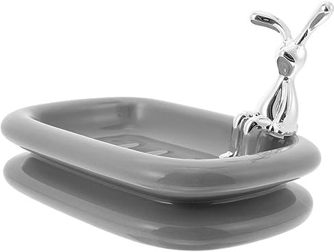 Zerodeko Kreatives Keramik-Hasen-Seifenregal für die Arbeitsplatte Badezimmer-Seifenschale Badezimmer Seifenschalen Seifen Halter Dekor kleine Keramikschale Badezimmer Seifenbehälter Wanne