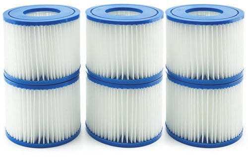 Denkmsd Filterkartuschen VI für Bestway Pool Filter, Filter Cartridge VI für Miami, Vegas, Monaco, Ersatzfilter für Bestway Spa 58323 (6 Stück)