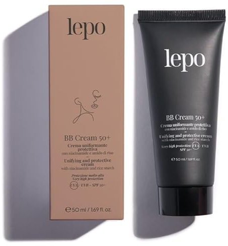 LEPO | BB CREAM 50+ Uniformierende Schutzcreme 50 ml, Nr. 10 Beige, hoher Schutz UVA - UVB - LSF 50+ mit Niacinamid und Reisstärke
