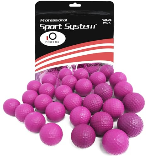 LOVMEAD 18er Pack PU Golfbälle Indoor Outdoor Training, Soft Golf Übungsbälle Golf Trainingsbälle für Damen Herren Kinder Driving Range Schaukel Praxis (Rose)