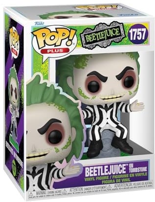 Funko POP! Plus: Beetlejuice - Beetlejuice mit Tombstone- Vinyl-Sammelfigur - Geschenkidee - Offizielle Handelswaren - Spielzeug Für Kinder und Erwachsene - Movies Fans
