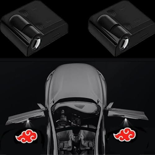 yufana 2 Stücke Autotür Willkommenslicht, Auto tür LED Logo Projektor Licht, LED Türprojektoren, Welcome Light (Schwarz300)