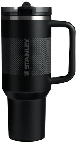 Stanley Quencher ProTour Flip Straw Tumbler with Leakproof Lid 40 oz | Built-In Straw & Handle | Cupholder Compatible for Travel | Insulated Stainless Steel Cup | BPA-Free | Black Fade
