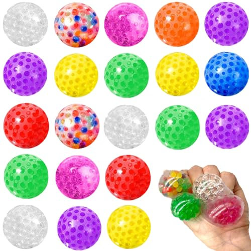 Aszaui 20 Piezas Pelota Antiestres,Bolas Antiestres Juguetes Sensoriales,Fidget Toys,Juguetes Antiestres Squeeze,para Aliviar la Fatiga de los Dedos para Aliviar la Ansiedad, para Niños y Adultos
