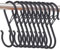 HTRTRR 10 ganci a forma di s con sistema anticaduta, ganci a s ti aiutano a organizzare la tua casa Organizza la tua cucina e i tuoi armadi(Diametro del palo < 2.5cm,【Nero】)