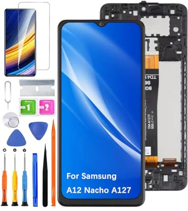 Écran pour Samsung A127 A127F/DSN A127F/DS A127F avec Cadre | avec Kit de réparation，PLS LCD，Affichage HD，Remplacement d'écran,pour Modèle:A127M A127U
