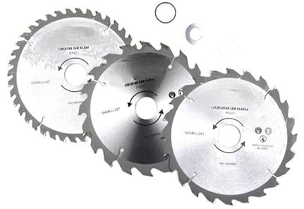 Unibos | 3-Piece 184 mm TCT Circular Saw Blades 20/24/40 Teeth With Adapter O-Rings (1)