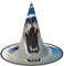 GBCDEDSL Harfe Robbe Malerei Tapete Unisex Halloween Weihnachten Ball Geburtstag Party Karneval Polyester Vollhut Hexenhut Faltbarer Leichter Hut