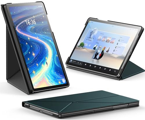 INFILAND Funda para Samsung Galaxy Tab A9+/A9 Plus 11 Pulgadas 2023 - Book Cover, Soporte Plegable con Modos Horizontal y Vertical, Encendido/Apagado automático de (Verde Medianoche)