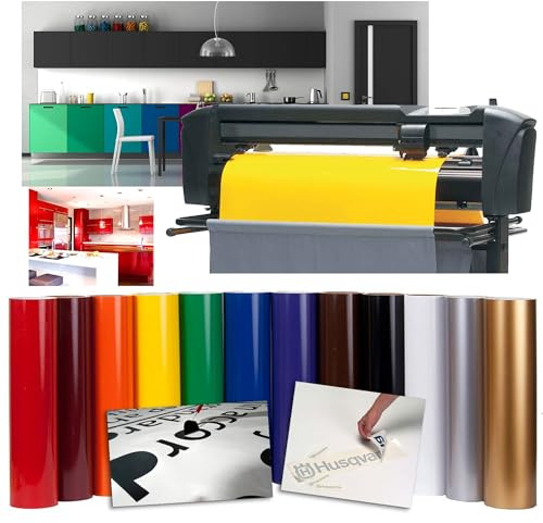 CMR Design Co Rotolo Pellicola Adesiva PVC Vinile da Taglio per Plotter Intaglio Rivestimento Mobili Cucina Bagno Casa Crea Adesivi Fai da Te bricolage Vari Colori e Misure (Bianco, 5Mx61cm)