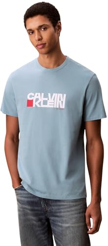 Calvin Klein Herren T-Shirt Kurzarm Redbox Graphic Tee mit Logo
