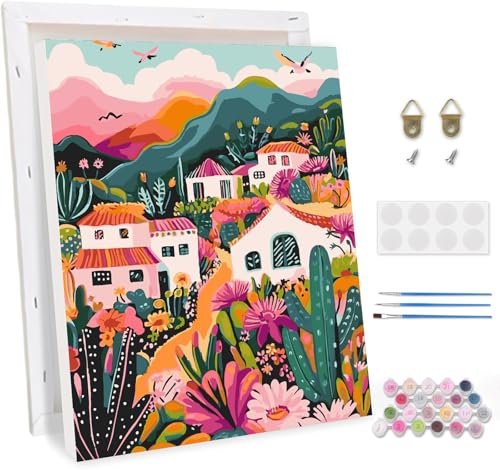 TOSTOG Peinture par Numéros pour Adulte avec Cadre DIY Peinture Acrylique pour Adultes Débutants Kit de Peinture à l'huile sur Toile pour Décoration Murale Maison 30x40cm