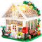 Ulikey Juego de Construcción Casa Flores con Luz LED, Casa Bloques de Construccion, Casas de Flores Bonsái, Regalo Navidad para Niñas y Niños AB 6+ Años (Blanco, 597PCS)