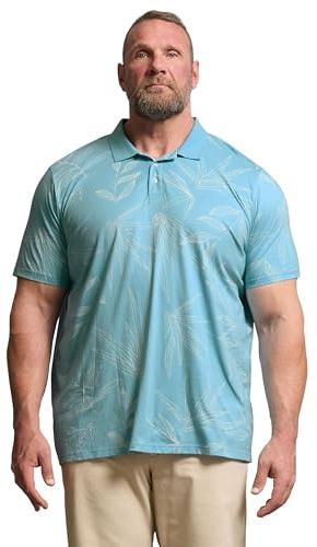 BadRhino Big & Tall Leaf Print Polo Shirt - Men's - Plus Size Curve