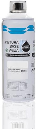 BESCH Pintura en Spray Base Agua 400ml – Ecológica, Sin Olor, para Madera, Plástico, Metal y Cartón – Cobertura Uniforme y Secado Rápido - Blanco Satinado, 1 unidad