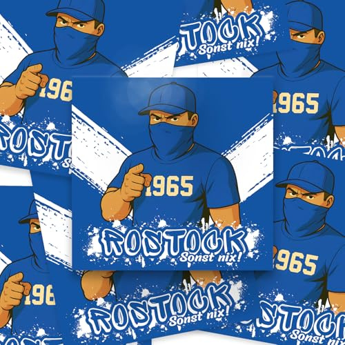 Fan-Kultur Xperience 100x Rostock Sticker/Aufkleber 'Sonst nix!'/ Fußball Fanartikel/ 10,5x10,5 cm/PVC/wetterfest