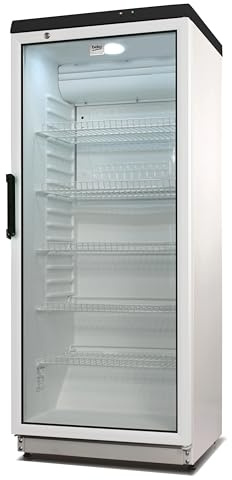 Beko Glaskühlschrank, ADN 202_2_BP, 275 Liter Nutzinhalt, 60x60x145 cm, Wechselbarer Türanschlag, 5 Einlegegitter, Automatische Abtauung, Weiss