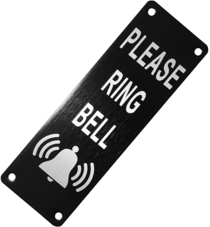 Voyoo Bitte klingeln Sie die Glocke Zeichen, Metall bitte klingeln Türklingel Aufkleber, für die Montage Wandtafel Büro Geschäft (5 × 15cm)