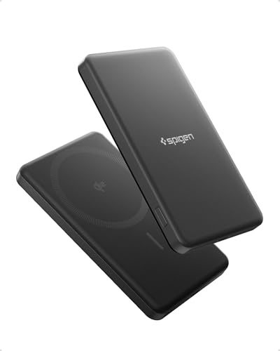 Spigen Essential Qi2 Power Bank Wireless 5.000mAh 22,5W Caricabatterie Portatile Batteria Esterna Compatibile con iPhone 17/16/15/14/13/12 Pro Max Air Plus - Nero