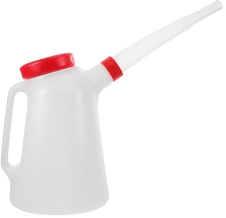 Distributeur D'huile Moteur Automobile 5l en Plastique Rouge à Échelle | Bec Long, Usage pour Remplissage et Vidange, Convient à L'huile Moteur et Autres Liquides