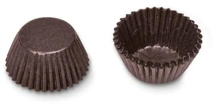 Städter Papier-Backförmchen Braun | 100 Stück Muffin- & Pralinenförmchen | ø 2,4/3,4 cm H 1,8 cm | fettdicht & lebensmittelecht | Einweg Papierförmchen für Pralinen & Konfekt
