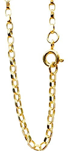 ANTOMUS® 18K GOLD VERMEIL SOLID DIAMOND CUT ENGLISH BELCHER CHAIN 2.3mm Wide 20 inch