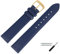 MARBURGER Uhrenarmband 20mm Leder Blau Gold Glatt Mit Naht - Montage Set 7592051000220