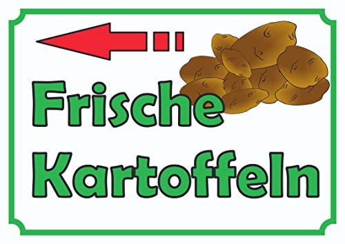 HB-Druck Verkaufsschild Schild Kartoffeln Links A4 (210x297mm)