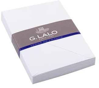 Clairefontaine Lalo 21450L Umschläge Vergé de France (perfekt für Ihre Einladungen, C6, 11,4 x 16,2 cm, 25 Umschläge) extra weiß