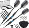 Viper Bobcat verstellbar Gewicht Soft Tip Darts mit Aufbewahrungs-/Reisetasche, Unisex, Black Coated Brass with Blue Rings