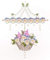 Fensterbild Windspiel Stiefmütterchen farbig 25 x 34 cm aus Plauener Spitze Fensterdeko Fensterschmuck Bilder Handarbeit Deko Fenster