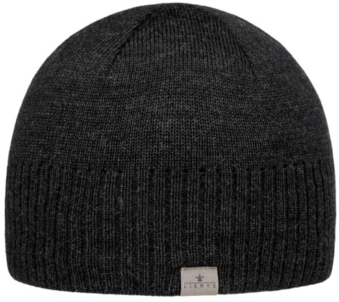 LIERYS Fine Rip Beaniemütze Herren Made in Germany Merinowolle Wintermütze mit Fleecefutter Strickmütze Herbst Winter Wollmütze