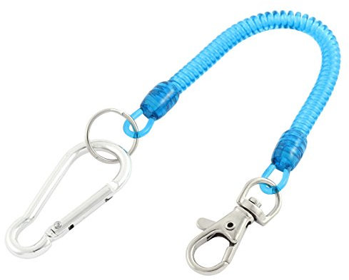 sourcing map Mosquetón Gancho de la Bobina Cuerda de Seguridad Primavera Llavero