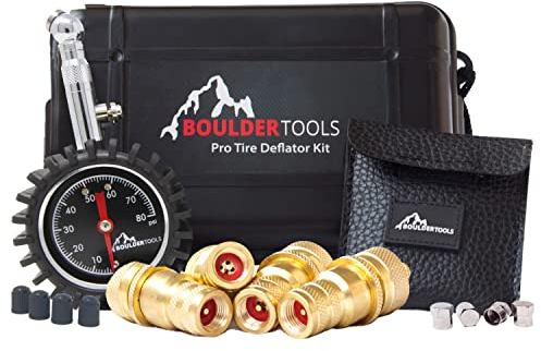 Boulder Tools Tire Deflator - 80 PSI Air Pressure Gauge - Adjustable, Automatic for Cars, Trucks & Motorcycles. Perfect tire deflator with Gauge for The Best Offroad Experience
