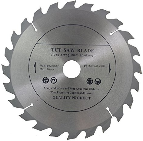 VOYTO Circular Saw Blade (Skill Saw) 250mm x 32mm Bore (30mm & 28mm, 25.4mm With Reduction Rings) for Wood Cutting discs Circular 250mm x 32mm x 24 Teeth
