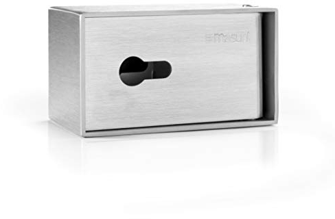 masunt Schlüsseldepot vorgerichtet PHZ M3 20 aus Edelstahl, für Profilhalbzylinder 30/10 mm, wetterfest, Feuerwehrschlüsseldepot nach DIN 14 675, robuste 3 mm Wandstärke