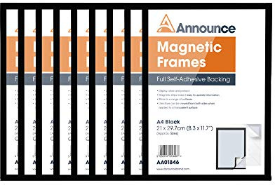 Announce Magnetic Frame A4 Black (Pack of 10) AA01848
