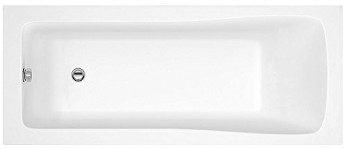 Nuie, White NBA404 Linton ǀ Modern Bathroom Single Ended Square Bath, 1400mm x 700mm x 370mm, 1400mm x 700mm