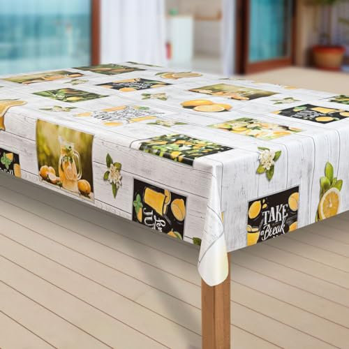 laro Wachstuch-Tischdecke Abwaschbar Garten-Tischdecke Wachstischdecke PVC Plastik-Tischdecken Eckig Meterware Wasserabweisend Abwischbar |03|, Größe:118x200 cm